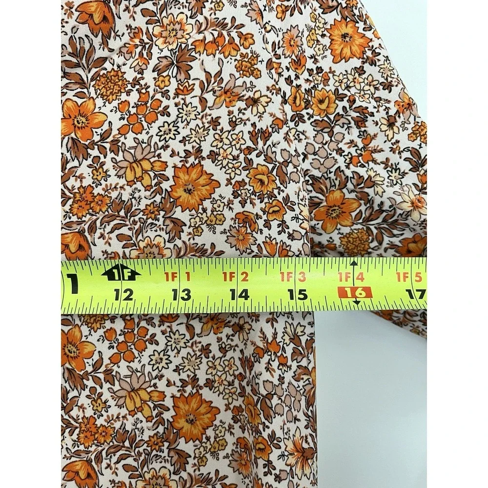 Pink Lily Women's Boho Dress Maxi Orange Floral Flowy Sz XS Cottagecore Country - Picture 9 of 11